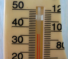 36 градусов по Цельсию информирует нас термометр